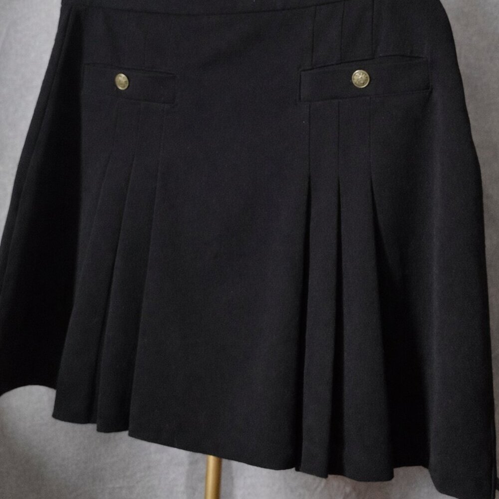 LOFT Black Pleated A-Line Skirt Size 14 Career Classic Stretch - Picture 6 of 6